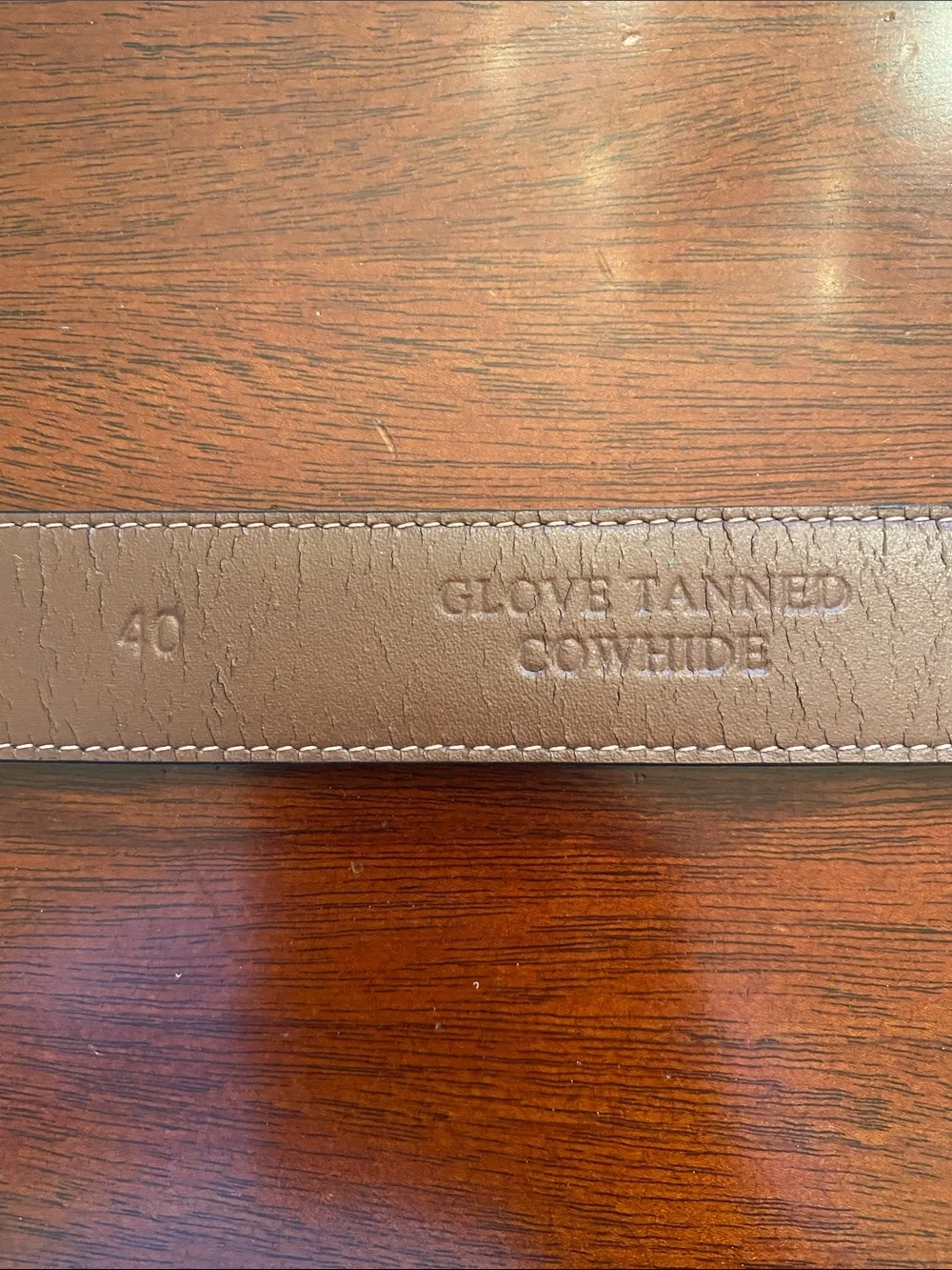 Johnston & Murphy Leather Belt with Decorative Etched Metal Buckle, Keeper & Tip